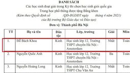 Nam sinh trường Ams đạt giải Nhất HSG Quốc gia có cái tên vận vào người, thi đâu đỗ đó