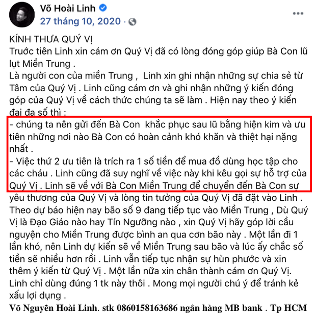 Trong thời gian kêu gọi, NS Hoài Linh từng thông báo chưa thể đi cứu trợ miền Trung ngay vì một lý do - Ảnh 3.