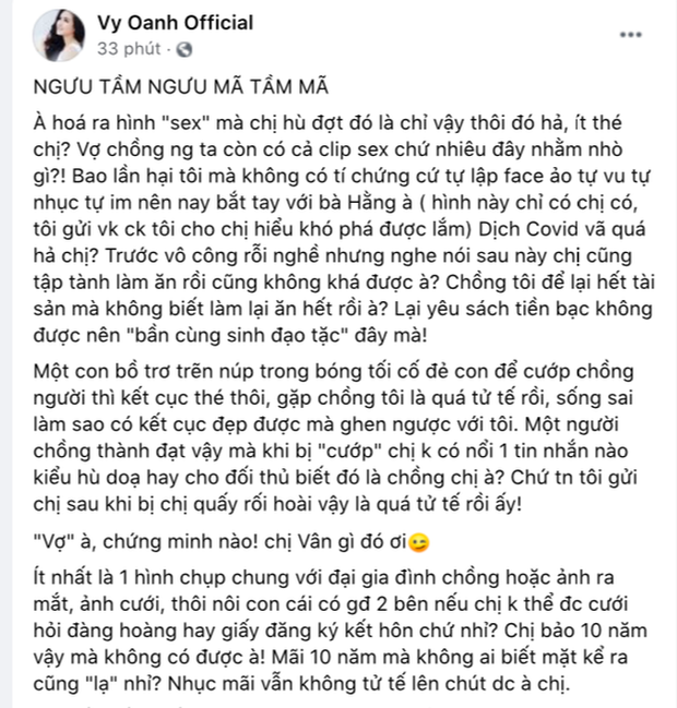 Vy Oanh đăng status khẳng định bị vu khống, tiết lộ việc cần làm lúc này giữa drama với bà Phương Hằng - Ảnh 3.