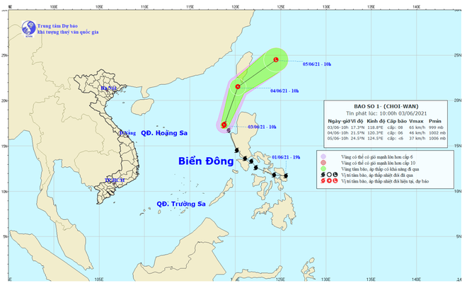 Bão số 1 (Choi-wan) mạnh cấp 8 trên biển Đông: Đường đi ngoạn mục của cơn bão đầu tiên năm 2021 - Ảnh 1.