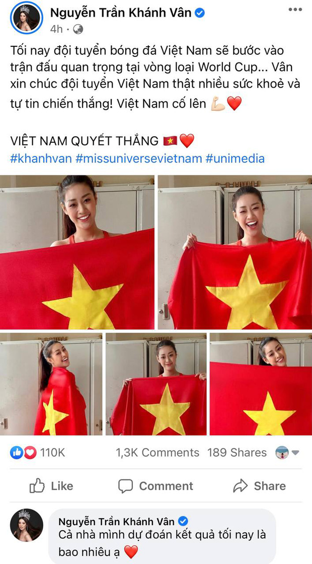 Tiểu Vy, Khánh Vân và dàn sao hừng hực khí thế cổ vũ tuyển Việt Nam: Tất cả đu trend đoán tỉ số, Phi Nhung gây chú ý giữa drama - Ảnh 2.