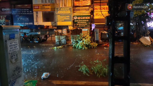 Hàng loạt cây xanh gãy đổ khắp đường phố Hà Nội sau cơn mưa giông tầm tã - Ảnh 9.