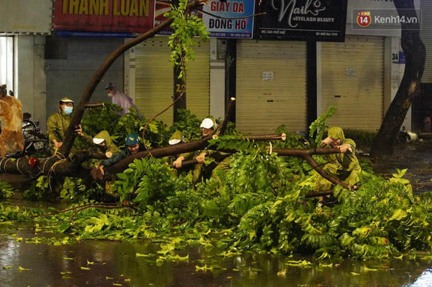 Hàng loạt cây xanh gãy đổ khắp đường phố Hà Nội sau cơn mưa giông tầm tã - Ảnh 1.