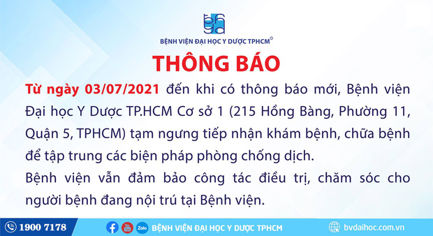 Ghi nhận 4 ca mắc Covid-19, BV Đại học Y dược TP.HCM tạm ngưng khám chữa bệnh - Ảnh 1.