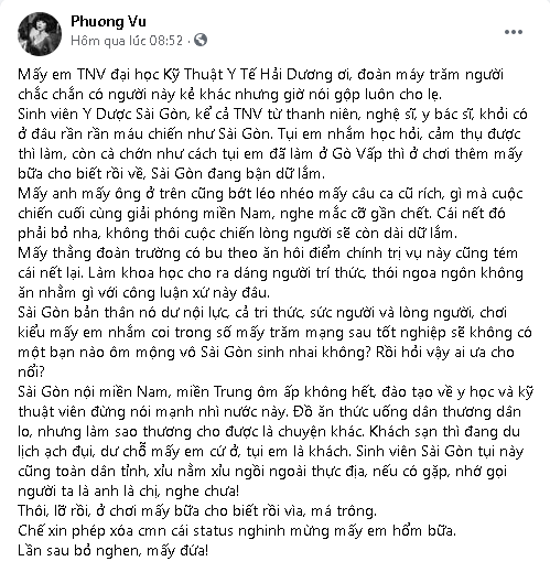 Trác Thúy Miêu bị xem xét, xử lý vì dòng trạng thái liên quan tới công tác chống dịch Covid-19? - Ảnh 2.