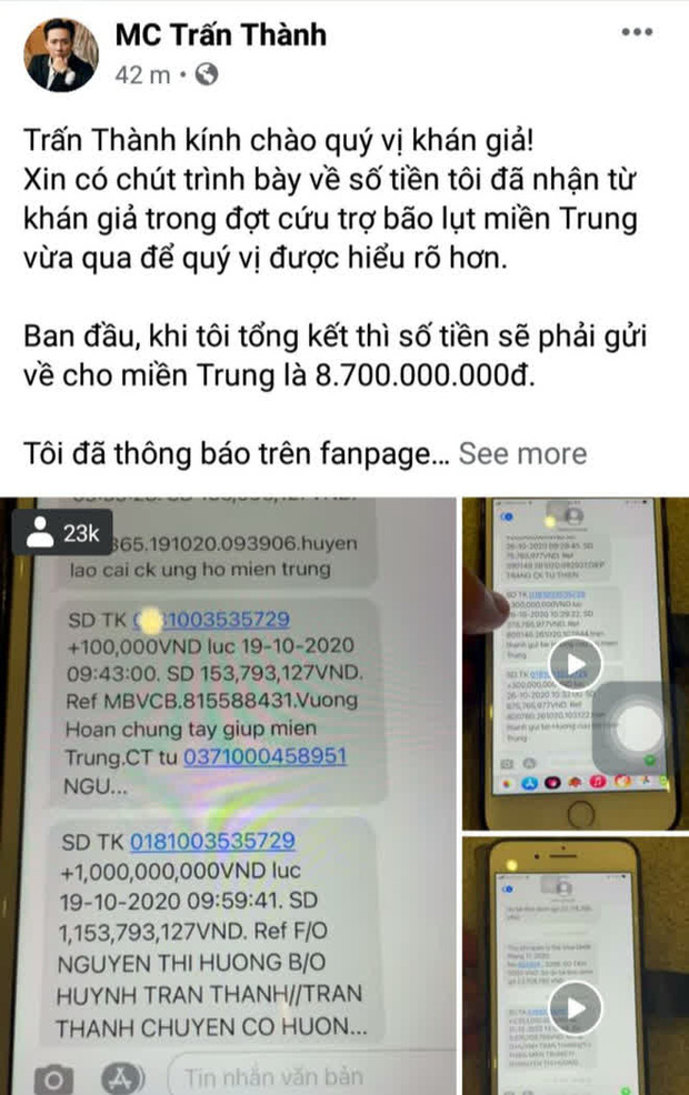 Netizen tổng tấn công đòi sao kê từ thiện, phát ngôn của Trấn Thành hot lại: Phải giải trình thì thà tụi em không làm, đó không phải nhiệm vụ - Ảnh 7.