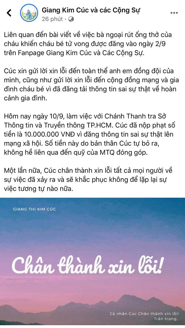 Vừa đăng bài xin lỗi vì đưa tin sai sự thật vụ bà ngoại rút ống thở của cháu, Giang Kim Cúc liền quay xe, bỏ luôn phần xin lỗi CĐM và gia đình nạn nhân - Ảnh 1.