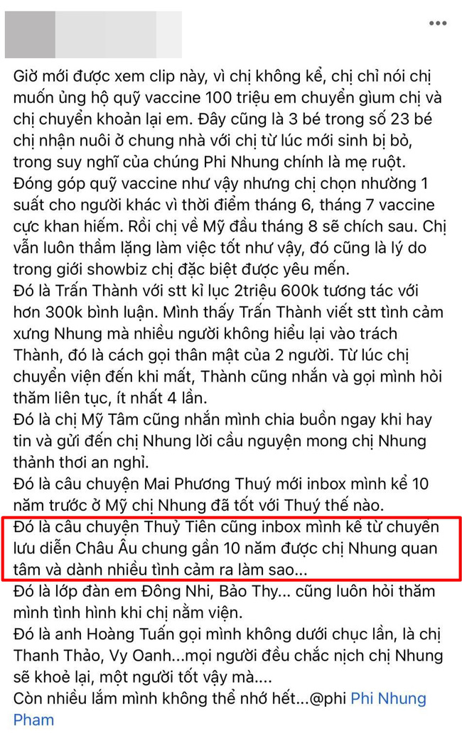 Đang ở ẩn giữa lùm xùm nhưng Thủy Tiên vẫn âm thầm làm điều này khi Phi Nhung qua đời - Ảnh 2.