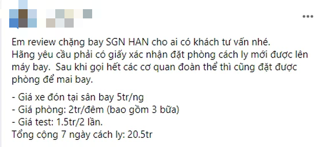 Xôn xao bảng chi phí cách ly từ TP.HCM ra Hà Nội hơn 20 triệu đồng - Ảnh 2.