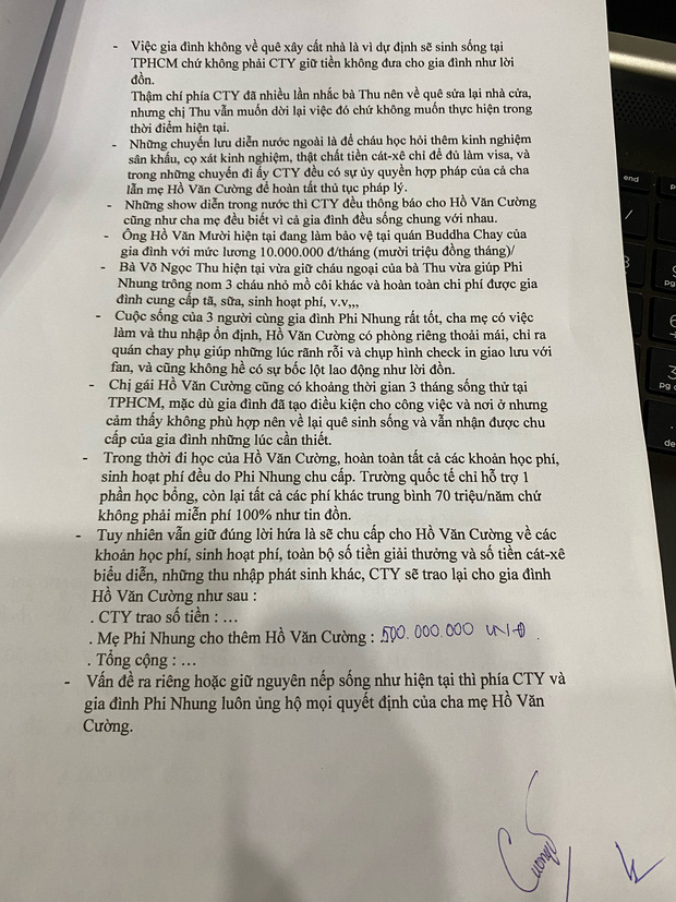 Giấy tờ có chữ ký chính chủ làm sáng tỏ loạt tin đồn: Cát xê, học phí của Hồ Văn Cường, tại sao bố mẹ không xây nhà ở quê? - Ảnh 2.