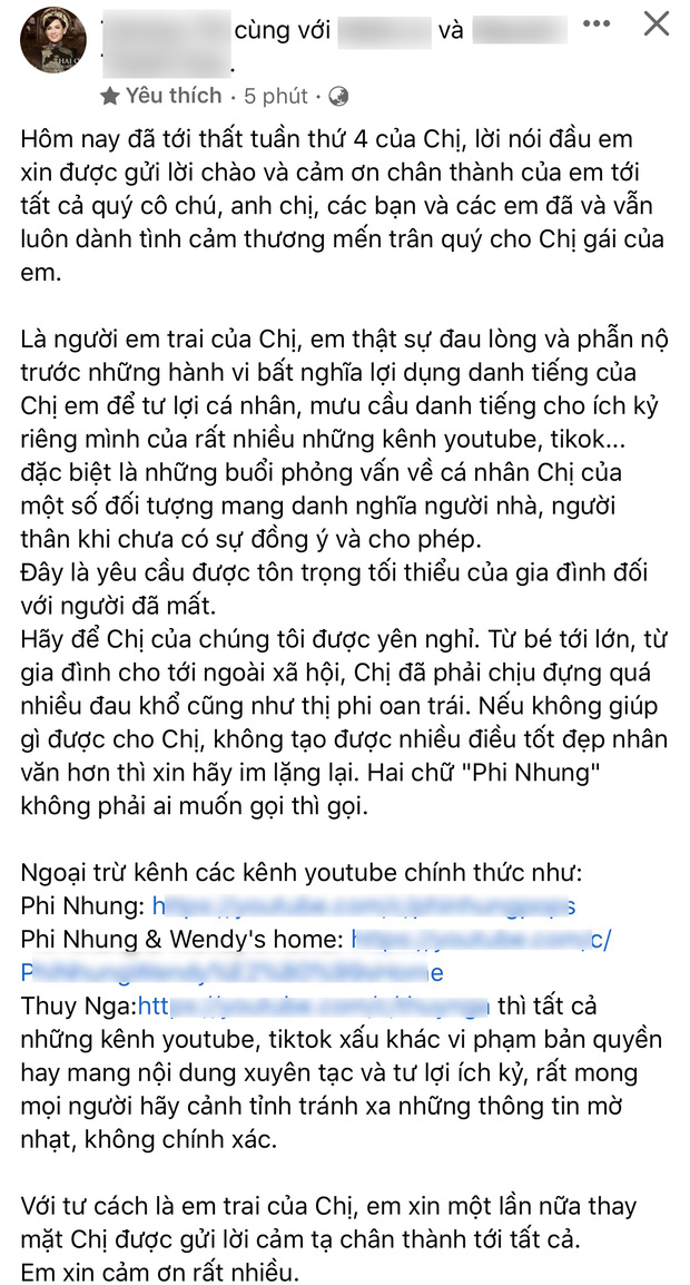 Em ruột Phi Nhung lên tiếng: Hãy để chị chúng tôi yên nghỉ, chị đã phải chịu đựng quá nhiều đau khổ, thị phi oan trái - Ảnh 2.