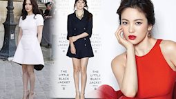 Song Hye Kyo thấp bé nên rất mê giày hack dáng, có kiểu diện mải miết không chán