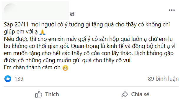 Câu hỏi đau đầu nhất hôm nay: Cha mẹ và học sinh có nên tặng quà 20/11 khi học online? - Ảnh 1.