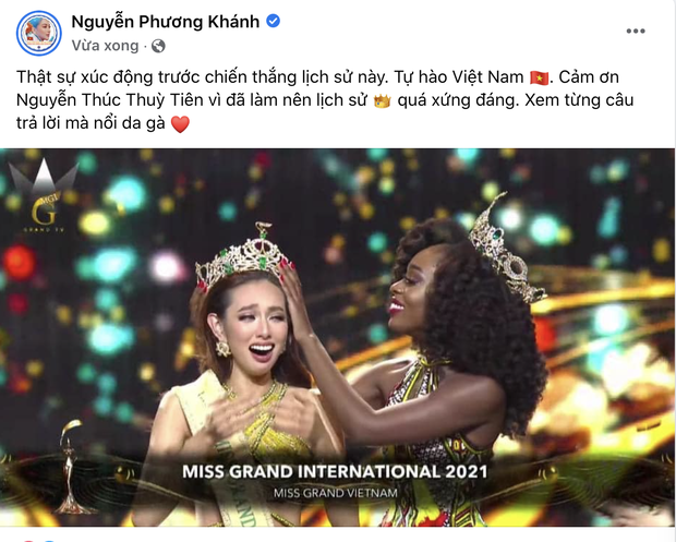 Quốc Trường, Phương Khánh và dàn sao Việt vỡ oà trước chiến thắng mỹ mãn của Tân Miss Grand Thuỳ Tiên - Ảnh 9.