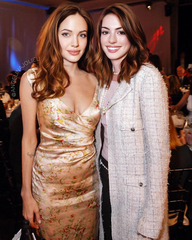 Hot rần rần bức ảnh Anne Hathaway chung khung hình với Angelina Jolie, visual nữ thần bị vòng 1 sexy chiếm hết spotlight - Ảnh 2.