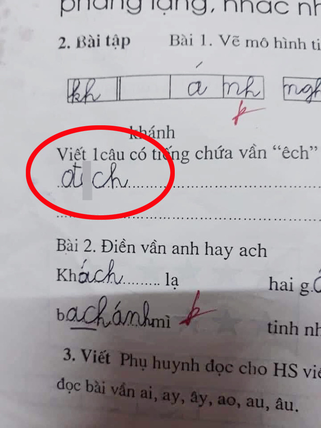 Học sinh cấp 1 đặt câu với vần 