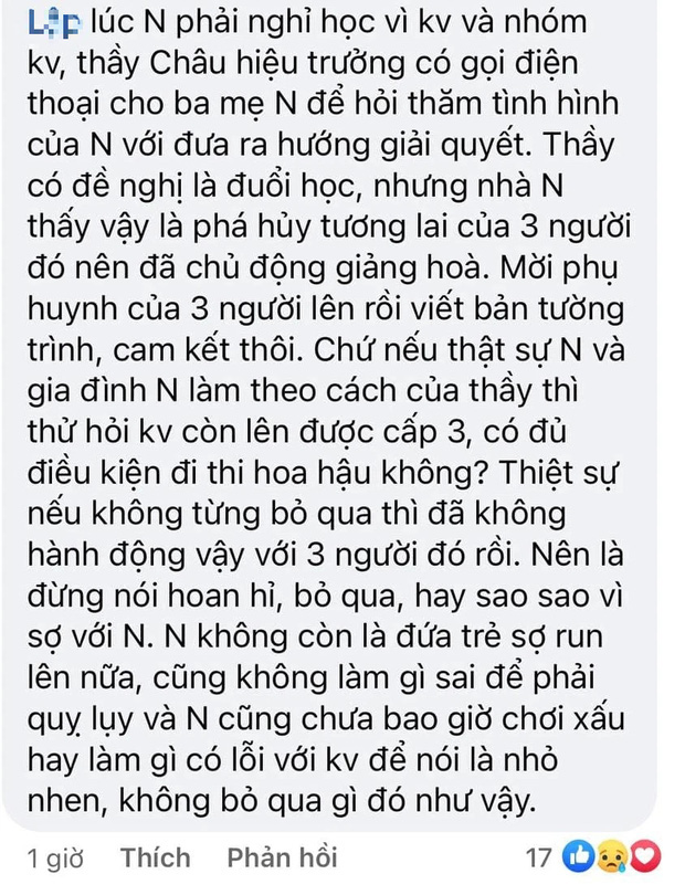 NÓNG: Thầy hiệu trưởng trường cấp 2 của hoa hậu Khánh Vân lên tiếng, làm rõ tin đồn nàng Hậu đánh bạn đến nhập viện - Ảnh 9.