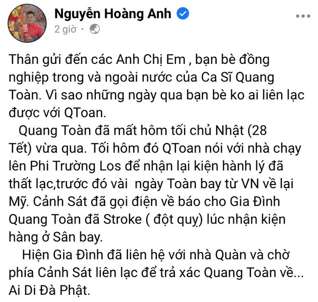 Nóng: Một nam diễn viên Vbiz qua đời ngay tại sân bay  - Ảnh 1.