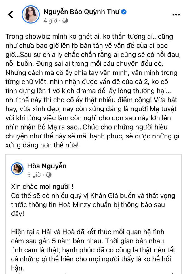 Quỳnh Thư mượn chuyện Hòa Minzy đá xéo Diệp Lâm Anh cố tình tạo drama ly hôn để lấy lòng thương hại? - Ảnh 2.