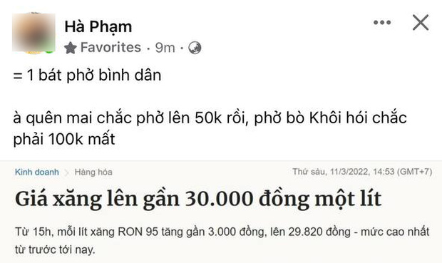 Giá xăng tăng ngang bát phở, dân tình bắt đầu lo lắng giá phở cũng sẽ... tăng phi mã - Ảnh 2.