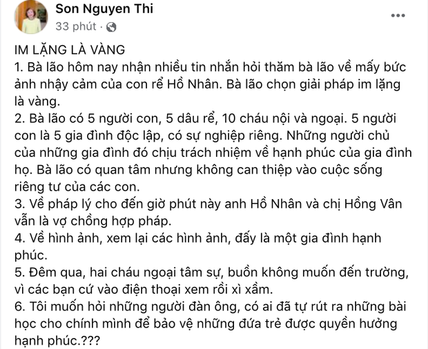 Mẹ vợ CEO Hồ Nhân lên tiếng: Về pháp lý cho đến giờ phút này anh Hồ Nhân và chị Hồng Vân vẫn là vợ chồng hợp pháp - Ảnh 2.