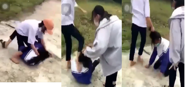 Phẫn nộ clip nữ sinh cấp 2 bị hai học trò lớp 8 đánh đập dã man, xé áo, bắt quỳ gối từ lớp ra ngoài đường - Ảnh 1.