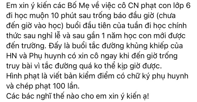 Con vừa trở lại trường, cô giáo có hành động bất ngờ khiến phụ huynh Hà Nội bức xúc, phải đăng đàn xin ý kiến: Chuyển trường nhanh cho con còn kịp - Ảnh 1.