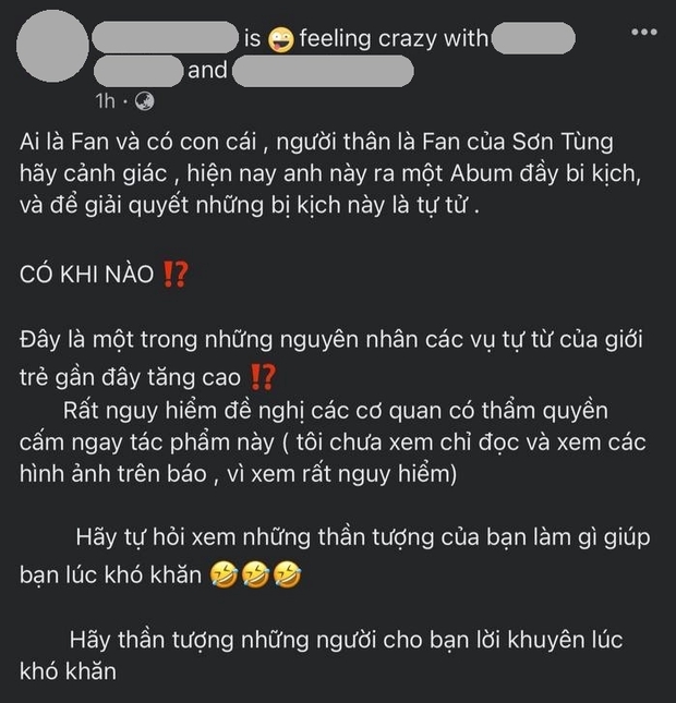 Dư luận phẫn nộ: Dù chỉ là một đứa trẻ bắt chước theo cái kết của MV đã là quá kinh hãi rồi, phải không Tùng? - Ảnh 3.