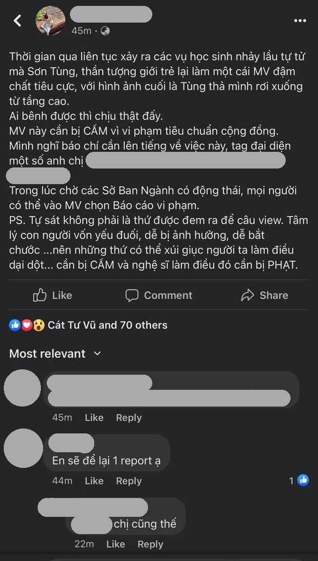 Dư luận phẫn nộ: Dù chỉ là một đứa trẻ bắt chước theo cái kết của MV đã là quá kinh hãi rồi, phải không Tùng? - Ảnh 2.