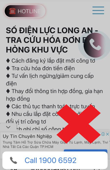 Cảnh báo giả mạo tổng đài chăm sóc khách hàng ngành điện để lừa đảo - Ảnh 1.