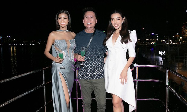 Hoa hậu Thùy Tiên diện váy trắng thanh lịch dự dạ tiệc cùng Mr. Nawat và Hoa hậu Hòa bình Thái Lan - Ảnh 5.