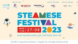 Học sinh và phụ huynh hứng khởi tham dự Ngày hội khám phá STEAM 2023