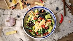 Cách làm váng đậu trộn rau củ đơn giản