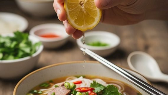 Điều gì xảy ra khi vắt chanh vào phở bò?